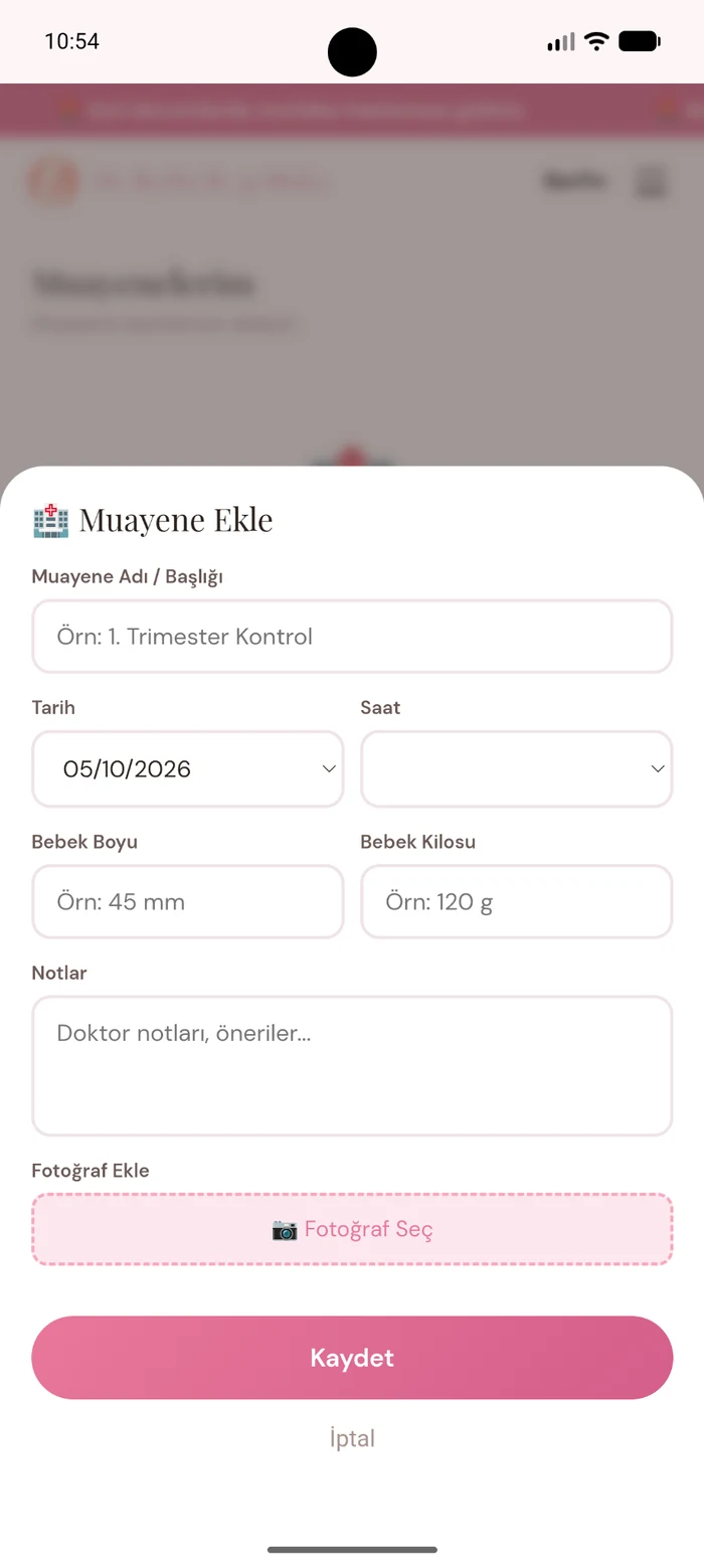 Muayene ekleme ekranı