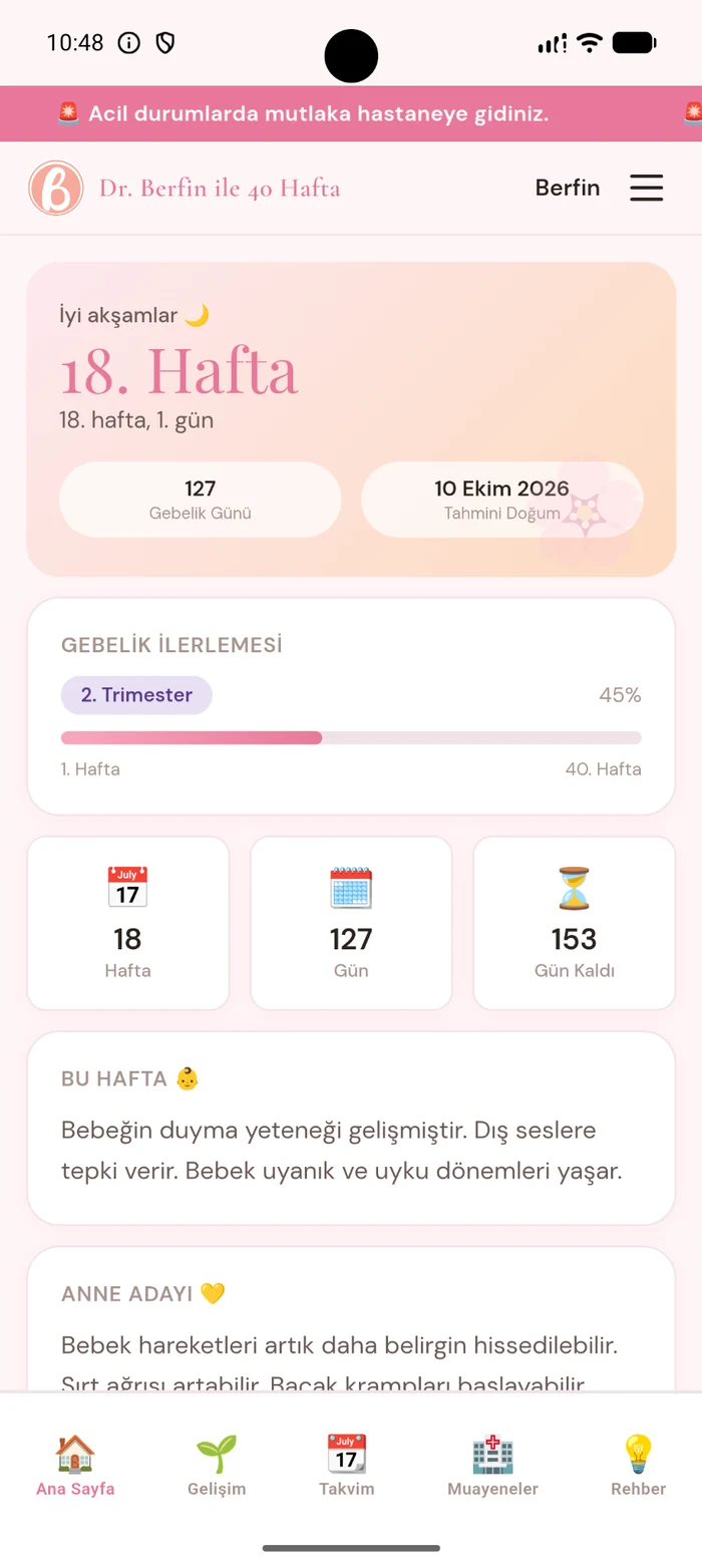 Dr Berfin ile 40 Hafta uygulaması