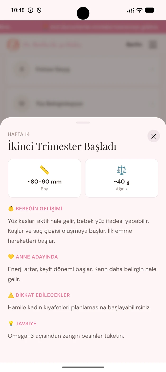 Hafta detay ekranı