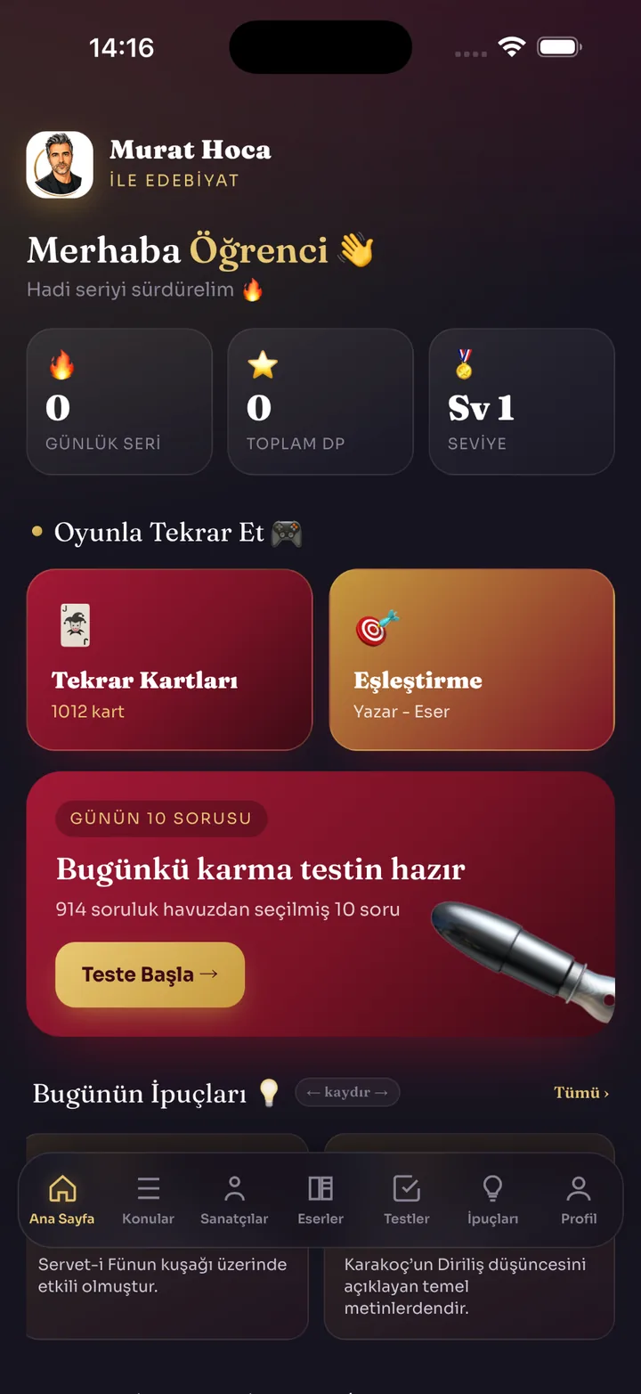 Murat Hoca ile Edebiyat uygulaması