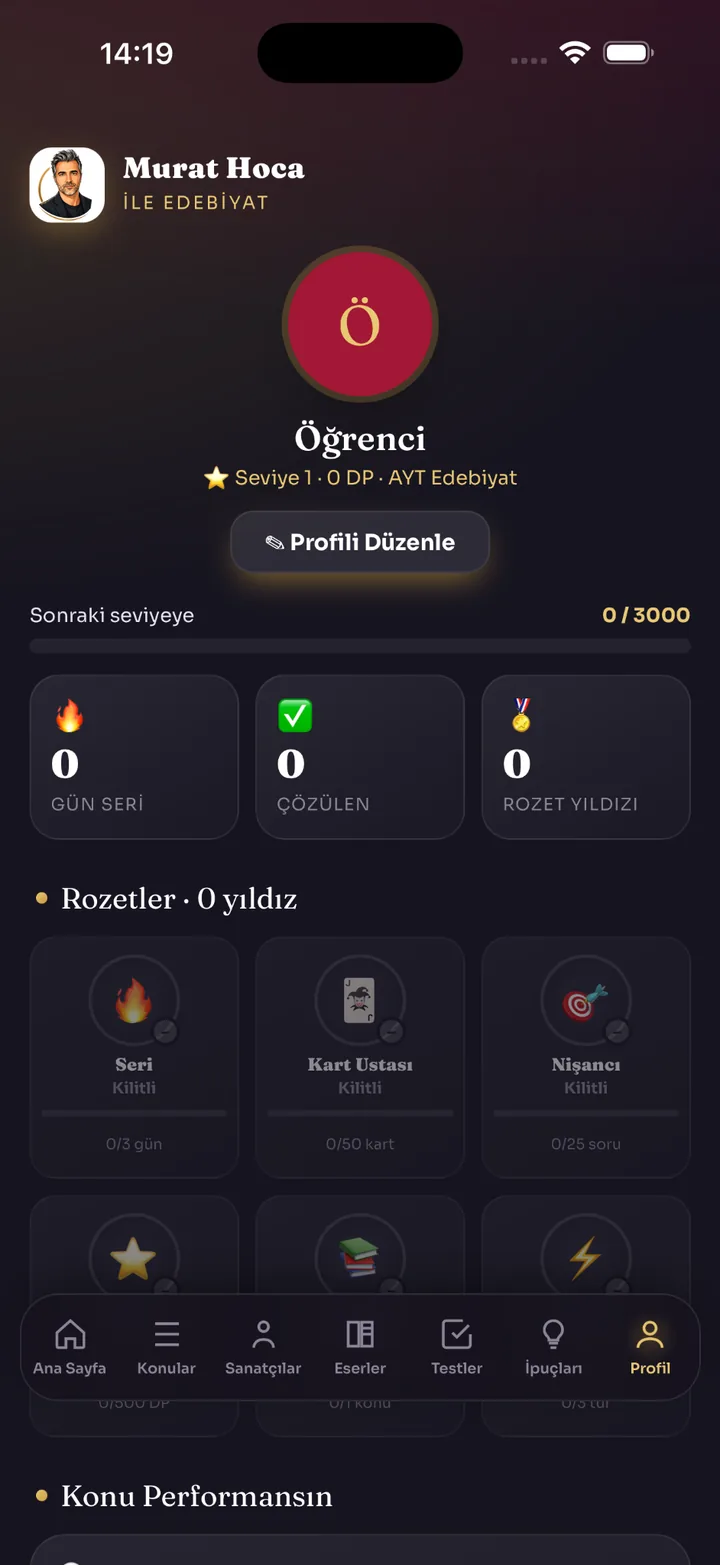 Profil ekranı